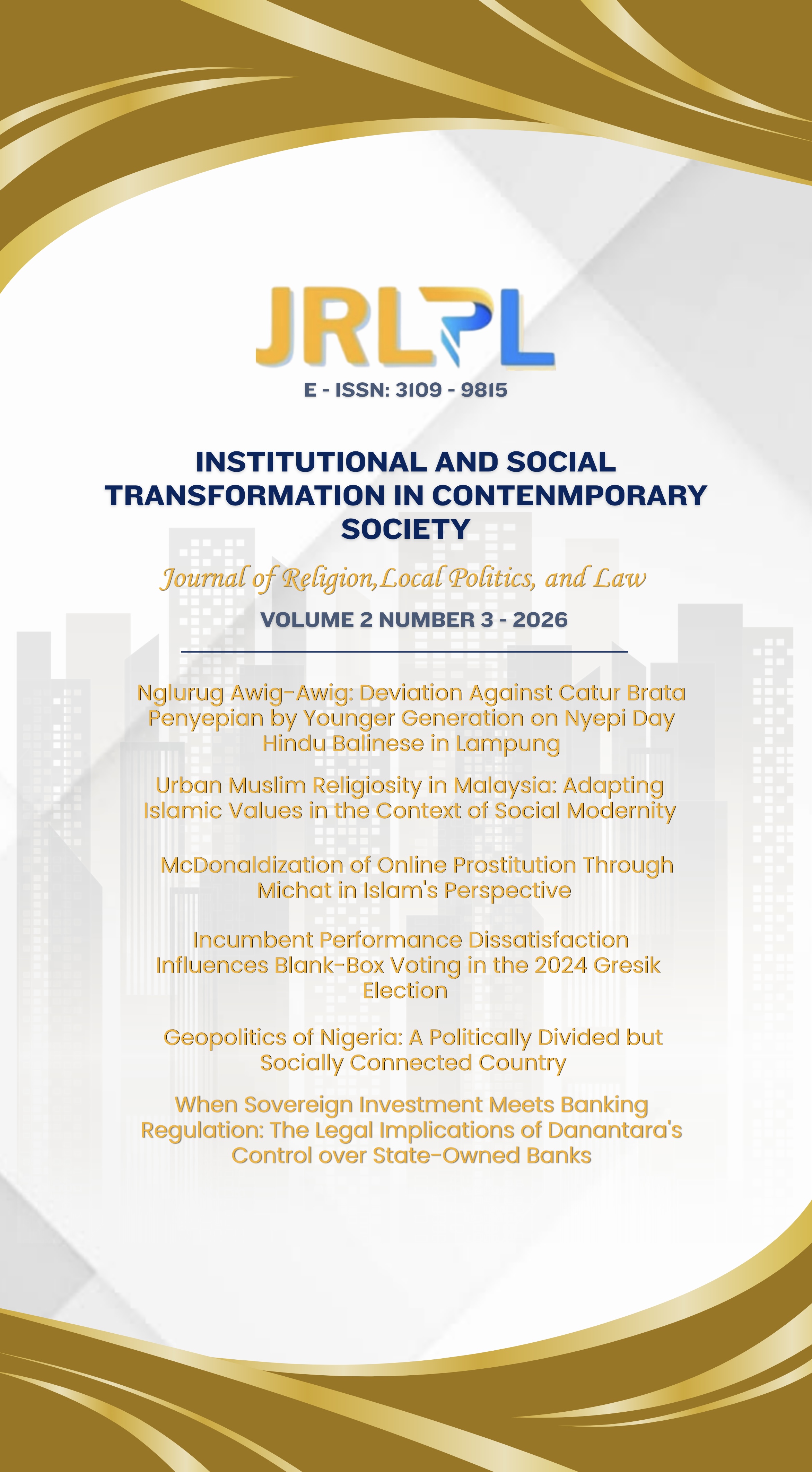 					View Vol. 2 No. 3 (2026): Institutional and Social Transformation in Contemporary Society
				